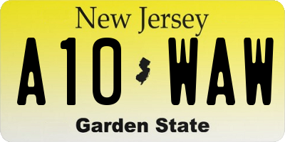 NJ license plate A10WAW