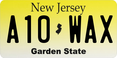 NJ license plate A10WAX