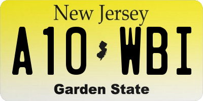 NJ license plate A10WBI