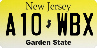 NJ license plate A10WBX