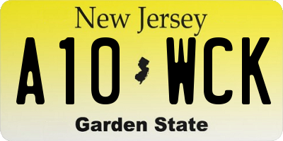 NJ license plate A10WCK