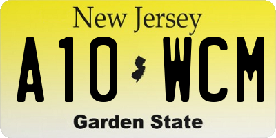 NJ license plate A10WCM
