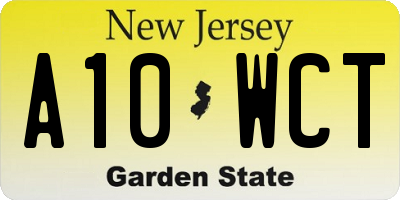 NJ license plate A10WCT