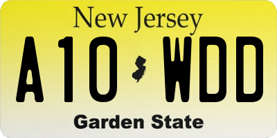 NJ license plate A10WDD