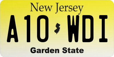 NJ license plate A10WDI