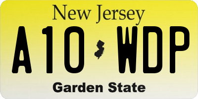 NJ license plate A10WDP