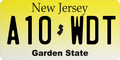 NJ license plate A10WDT