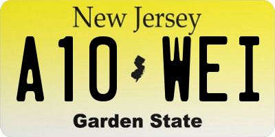 NJ license plate A10WEI
