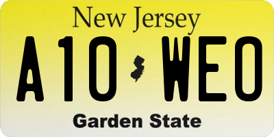 NJ license plate A10WEO