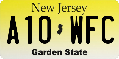 NJ license plate A10WFC