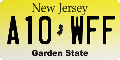 NJ license plate A10WFF