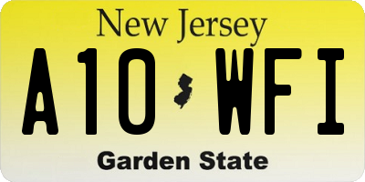 NJ license plate A10WFI