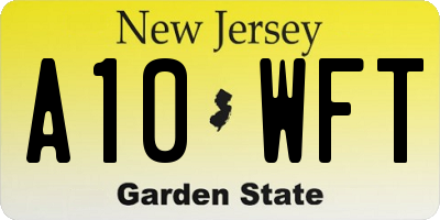 NJ license plate A10WFT