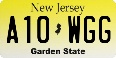 NJ license plate A10WGG
