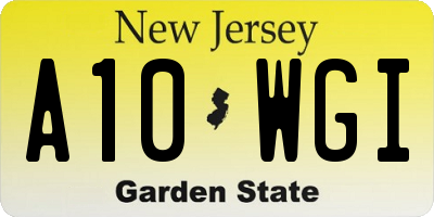 NJ license plate A10WGI