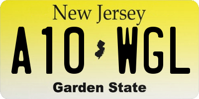 NJ license plate A10WGL