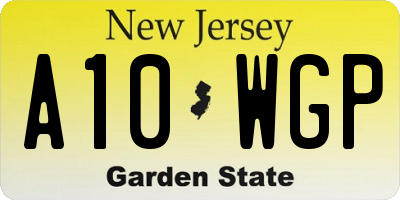 NJ license plate A10WGP