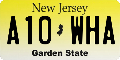 NJ license plate A10WHA