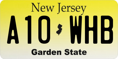 NJ license plate A10WHB