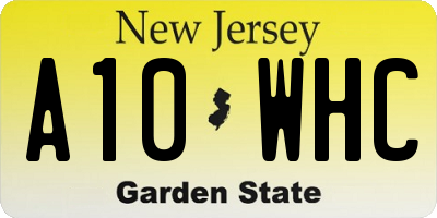 NJ license plate A10WHC