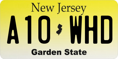 NJ license plate A10WHD