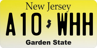 NJ license plate A10WHH