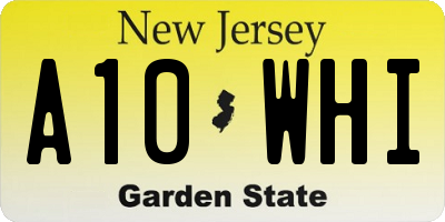 NJ license plate A10WHI