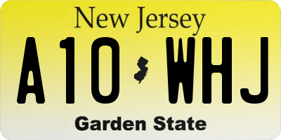 NJ license plate A10WHJ