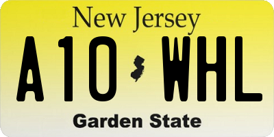 NJ license plate A10WHL