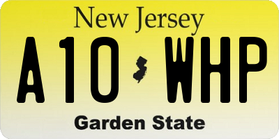 NJ license plate A10WHP