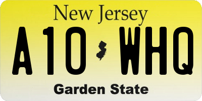 NJ license plate A10WHQ