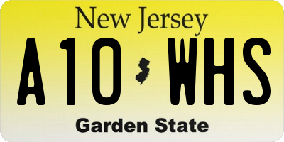 NJ license plate A10WHS