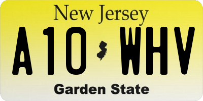 NJ license plate A10WHV