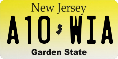 NJ license plate A10WIA