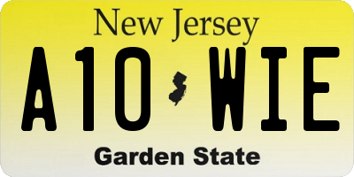 NJ license plate A10WIE