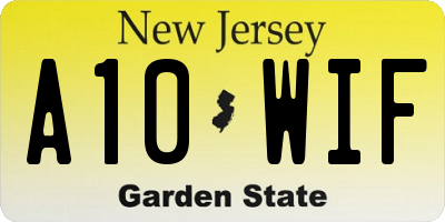 NJ license plate A10WIF