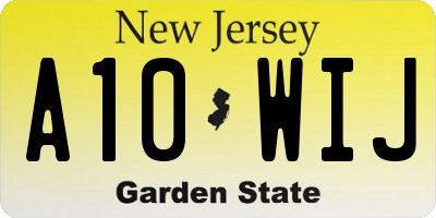 NJ license plate A10WIJ