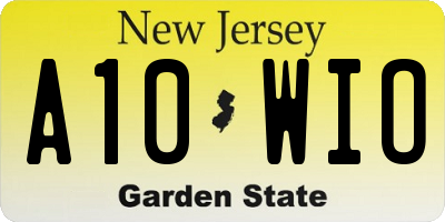 NJ license plate A10WIO