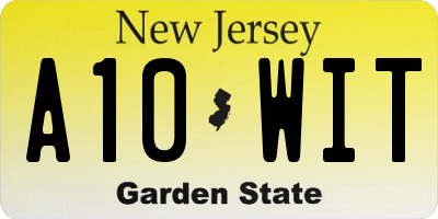NJ license plate A10WIT