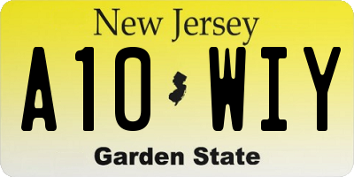 NJ license plate A10WIY