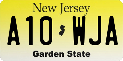 NJ license plate A10WJA