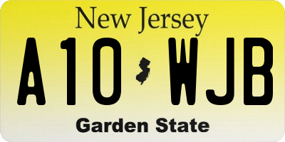 NJ license plate A10WJB