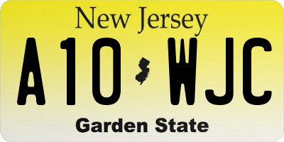 NJ license plate A10WJC