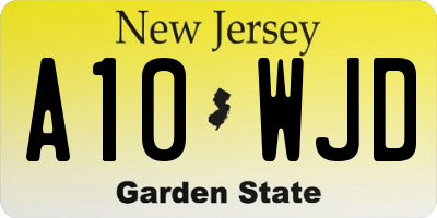 NJ license plate A10WJD