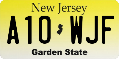 NJ license plate A10WJF