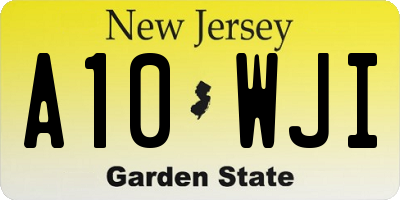 NJ license plate A10WJI