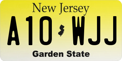 NJ license plate A10WJJ