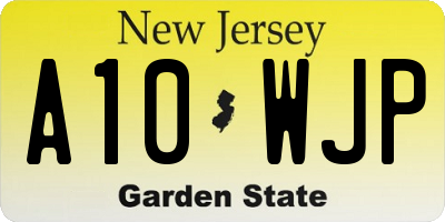 NJ license plate A10WJP