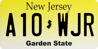 NJ license plate A10WJR