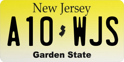 NJ license plate A10WJS